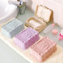 Мыло блюда розовые портативные портативные коробки-держатели контейнер для мыть