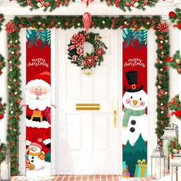 Juldekorationer hängande flagga glada utomhusornament för hemma jultomten dörrbanner xams noel 2022