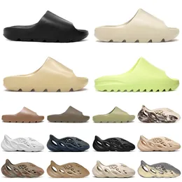 Yeni Tasarımcı Sandal Köpük Mavi Köpük Slayt Terlikleri Onyx Oscher Runr MX Krem Kil Ay Ay Ayakkabı Beyaz Taş Adaçayı Çöl Kum Erkek Kadınlar Karbon Süar Saf Sandalet 36-45
