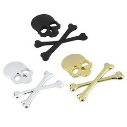 Bilklisterm￤rken 3D SKL Metal Skeleton Crossbones Car Motorcykelklisterm￤rke Emblem Badge Styling Stickers Accessories Drop Delivery 2022 Mo Dhqa0