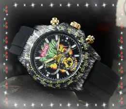 Modelo Top Modelo Luxo Quartz Stopwatch Assista Men 43mm Flores de mármore Caso Presidente Presidente Avançado Rubber Cinturão Seis STICHES Designer Male Wristwatches Gifts