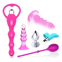 Itens de beleza Erotic sexyx Jogos Acessórios BDSM Kits sexy Bondage Toys Set Masturbator Vibrator Plug Suit for Adult Womens Mens