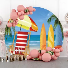 Pozone Party-Dekoration, Geburtstagshintergrund, individueller Hintergrund, rund, Hawaii, Strandurlaub, Dekorationen, Kinderhintergründe