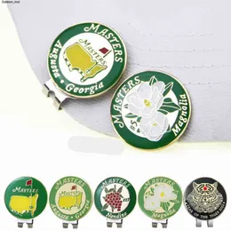 6 Styles 30mm Golf Ball Marker With Hat Clip Magnetic Alloy Mark American Style For Golf Ball Sport Golf Accessory