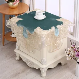 Table Cloth Europese Water Oplosbare Kant Vierkante Tafelkleed Koelkast Wasmachine Nachtkastje Doek Stof Fluwelen Cover Tapete