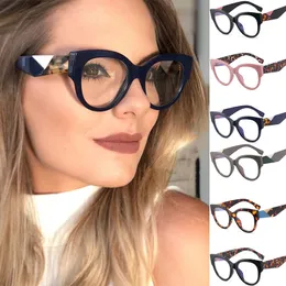 Moda Pittura a olio Montature per occhiali Plano Lenti anti blu Ray Occhiali ovali Montatura per PC Occhiali da vista per donna Occhiali da vista quotidiani