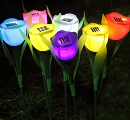 Solar Garden Lights Outdorood Waterproof wielokolorowy kwiat Tuliparka Tuliparka do domu Lampa Lampa Lampa Lampa Krajobrazowa