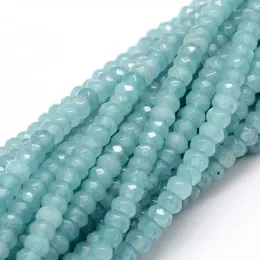 Pärlor 14 tum/sträng 4x2-3mm fasetterad rund jade rundel sten lös distans för diy armband smycken som gör handgjorda