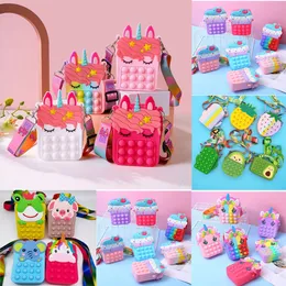 Brinquedos de bolsa de bolsa pop Popys Pop Saco de ombro de estresse Ansiedade al￭vio Fidgets de brinquedos Pacote Presente para crian￧as