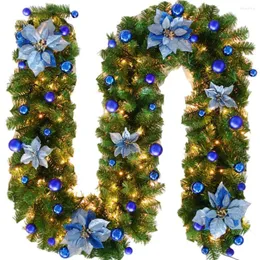 Dekorativa blommor Jul Light Garland 2.7m Artificial Xmas Tree Rattan Lamp Stair Corridor Strip Wedding Year 2022 Decor