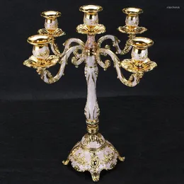 Candle Holders European Metal Antique Retro Candlestick Stand Home Decorations Wedding Prop Romantic Holder Candelabra