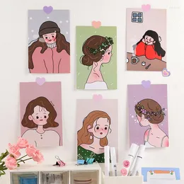 Embrulho de presente 6pcs/pacote bonito garotas cartões de papel scrapbooking sala de fundo decorações de parede papelaria