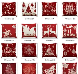 Xmas Pillow Covers 18x18inches 빈티지 크리스마스 장식 농가 버팔로 체크 체크 체크 무늬 베개 야외 겨울 휴가면 린넨 쿠션 케이스