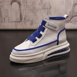 European Style Dress Party Wedding Shoes Fashion High-top Breathable White Casual Sneakers Round Toe Thick Bottom Business Leisure Walking Loafers Y155
