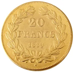 Франция 20 Франция 1839a Золотая копия Копия Декоративные монеты металлы.