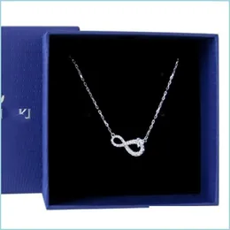 Hänghalsband lyxiga smyckekedjan halsband hög kvalitet klassisk modedesigner för kvinnor män bow oändlighet vit rodiumplatta dhhif