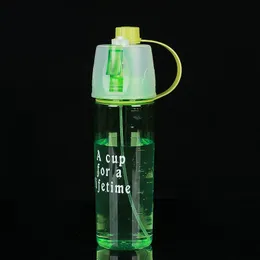Mode Cartoon Spray Sport Wasserflasche 600 ml Große Kapazität Erwachsene Kinder Outdoor-Sport Trinkbecher RRE15159