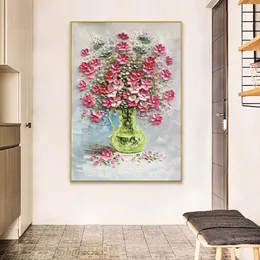 Картины цветочные 3D ручные рисования маслом на холсте толстая текстура Абстрактная ручная работа на стенах на стенах ручной работы.