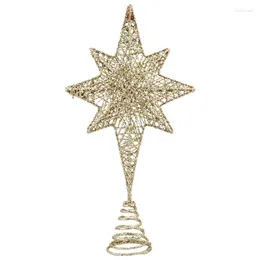 Christmas Decorations Eight Pointed Star Tree Topper Xmas Ornament Toppers For Home Party Projector Decoration