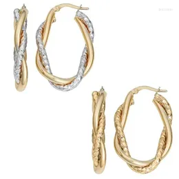 Kolczyki obręcze Piękne i modne srebrne złoto spersonalizowane wyolbrzymione okrągłe biżuterię damską