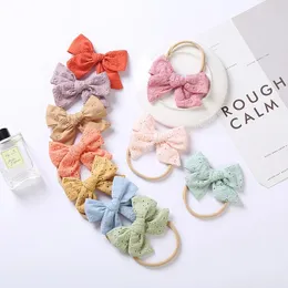 Mode Haarschmuck Gestickte Schleife Elastisches Haarband Säuglingsweiches, spurloses Nylon-Stirnband Baby-Kopfbedeckung Geburtstagsgeschenke