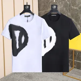 DSQ PHANTOM TURTLE męski projektant T shirt włoski moda mediolańska nadruk atramentowy koszulki letni czarny biały T-shirt męski hiphopowy sweter 100% bawełniane topy 11071
