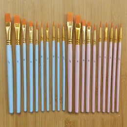 Painting Supplies Oil Paintbrush Set Round Flat Pointed Tip Nylon Hair Artist Acrylic Paint Brushes for Acrylic Watercolor