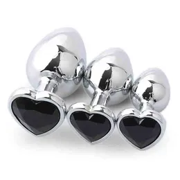 Heart Shaped Metal Anal Plug Sex Toys Stainless Smooth Steel Butt Plug Tail Crystal Jewelry Trainer for Women Man Anals Dildo Gay