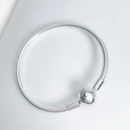 Pulseira de charme da cadeia de cobras femininas com caixa original para Pandora 925 Sterling Silver Wedding Designer Jewelry Charms Bracelets Sett Factory Wholesale