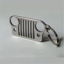 Andere Innenzubehör hochwertige Schlüsselkettenschlüsselringe Edelstahl Grillschlüsselkette für Jeep Ring CJ JK TJ YJ XJ Neuer Drop deliv dhka8