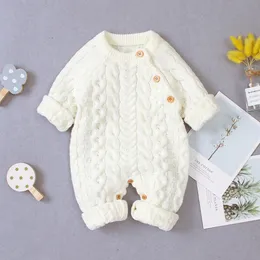 Rompers Baby Long Sleeve Zima ciepłe dzianiny dla dzieci chłopcy Dziewczyny Jumpsuits Toddler Sweters Stroje jesienne ubrania dla dzieci 221018