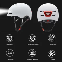 Capacetes de ciclismo Bicyc Capacete D Luzes de ciclismo MTB Smart Mtb Road Helmet Helmight Tasillight para Scooter Motorcyc Cycling L221014