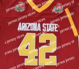 Arizona State Sun Devils Football Jersey 1997 Rose Bowl Pat Tillman 42  Men's Maroon College Football Game Jerseys S-XXXL