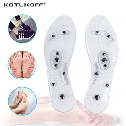 16 Magnete Magnetische Massage-Einlegesohle, transparente Massage-Fuß-Gewichtsverlust-Schlankheits-Einlegesohle, Gesundheitspflege-Schuhpolster-Sohle, Unisex, 1 Paar