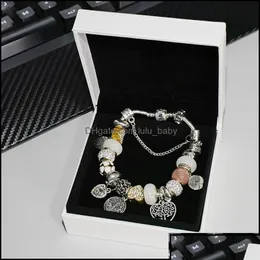 Charm-Armbänder, Charm-Armbänder, Schmuck, hochwertiger Glamour, geeignet für Pandora, vergoldet, DIY-Perlen-Anhänger-Armband, Original B Dh3Lf