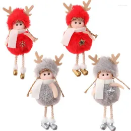 Dekoracje świąteczne 12pcs/Lot Baby Girl Tree wiszące łosie pluszowe lalki Topper Ornament dla imprez