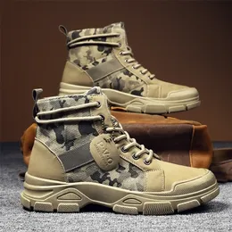 Stivali militari autunnali per 8a03b uomini camuffagi deserto sneaker alte scarpe da lavoro non slip buty robocze meskie 221017