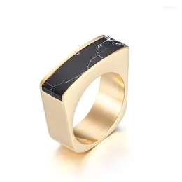 Anéis de casamento Últimos jóias de designer jóias Únicas de pedra quadrada de pedra preta para homens e mulheres