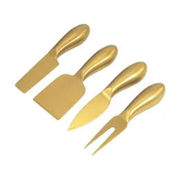 4st/Set Cheese Tool Gold Slicer Cutter Knife Creative Graters Kitchen Tools Cake Spatula Butter Cheese Set RRE15152