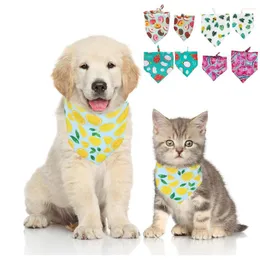 Dog Apparel Pet Saliva Towel Cartoon Donut Watermelon Triangle Scarf Grooming Supplies For Small Medium Large Cat Accessories