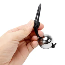 Itens de beleza IKOKY Anéis penianos com bola de metal Loja sexy Atraso na ejaculação Extensor de pênis masculino Brinquedos para homens