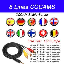 Set Top Box CCCAM Europa CCAM OSCAM Transfer Cable 4 K HD Transmission Europe Spanien Portugal Polen Cline 3/4/6/8 stabil linje som används i DVB - S S2 V7 V8 TV -delar