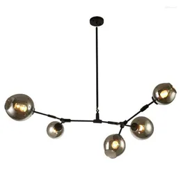 Chandeliers Phube Modern Smoky Glass Bubble Chandelier Light LED Hanging Home Decor Lustre Suspension Luminaire Lighting