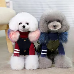 Abbigliamento per cani Abbigliamento per animali Cappotto invernale antivento Felpe con cappuccio Gilet caldo e spesso Velet Gilet piccolo Teddy Pelliccia di lusso Forniture per animali domestici