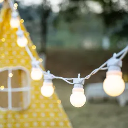 Stringhe da 23 metri Lampadina da patio Ghirlande da esterno Ghirlande Festone Cavo bianco Globo Luci natalizie Giardino Festa di nozze