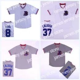 College Baseball Jersey Ed Bull Durham 8 Crash Davis 37 Nuke' Laloosh Double Stiched