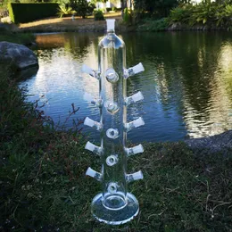 Unikalne hakae 19 cali wysokie szklane bongs specjalny kształt z 14 mm 14 mm stawem żeńskie duże platformy bong dab rurki o grubości 5 mm palenie rur palenia