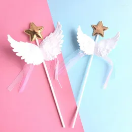 Abastecimento festivo 1pcs Angel Feather Wing Flag Cake Toppers para festas de aniversário para festa de aniversário Top Decor Kitchen Tool Acessórios