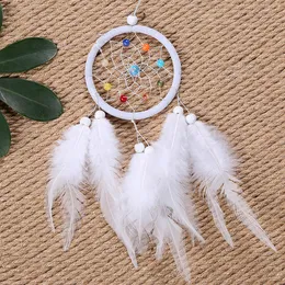 Feather Dream Catcher Dekorativa föremål Handgjorda väggar hängande vindklockor Creative Hollow Home Car Ornament Craft Decoration Gifts 1223404