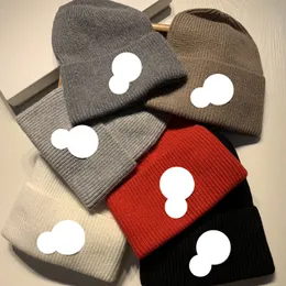 Designer-Mütze, Damen-Stickerei, doppeltes Abzeichen, warme Haarkugel, Herren-Mütze, Wintermütze, warm